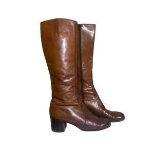 Rare Vintage Edouard Jerrald "Jerry" Brown Leather boots 70's
